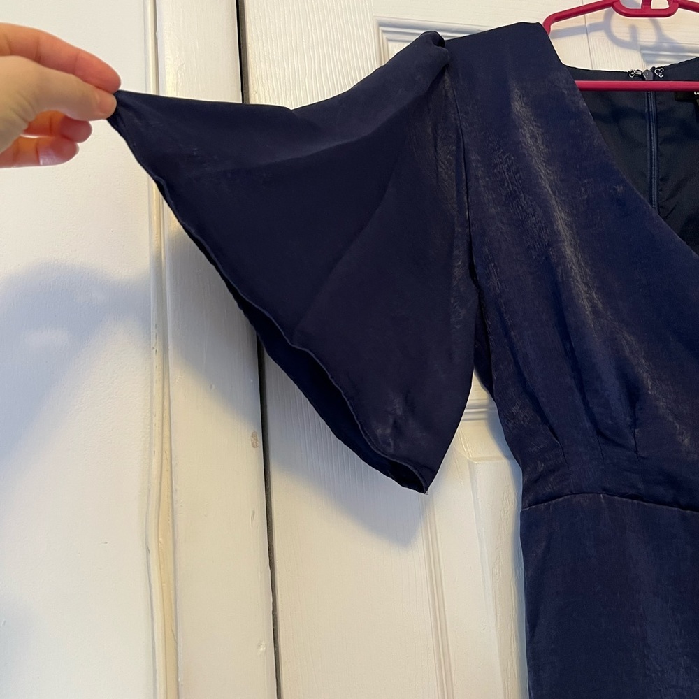 Lulu's Navy Wrap Dress​ - Picture 10 of 10